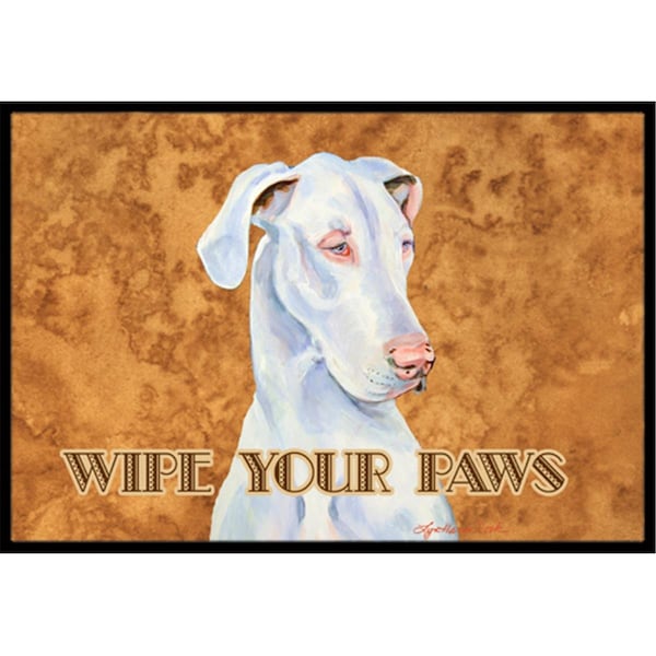 Jensendistributionservices 24 X 36 In. White Great Dane Wipe Your Paws Indoor Or Outdoor Mat MI2553950 - main